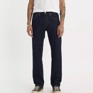 Levi's 505 Men's Jeans 38x32 Blue Dark Wash, Regular Fit, Stretch Denim